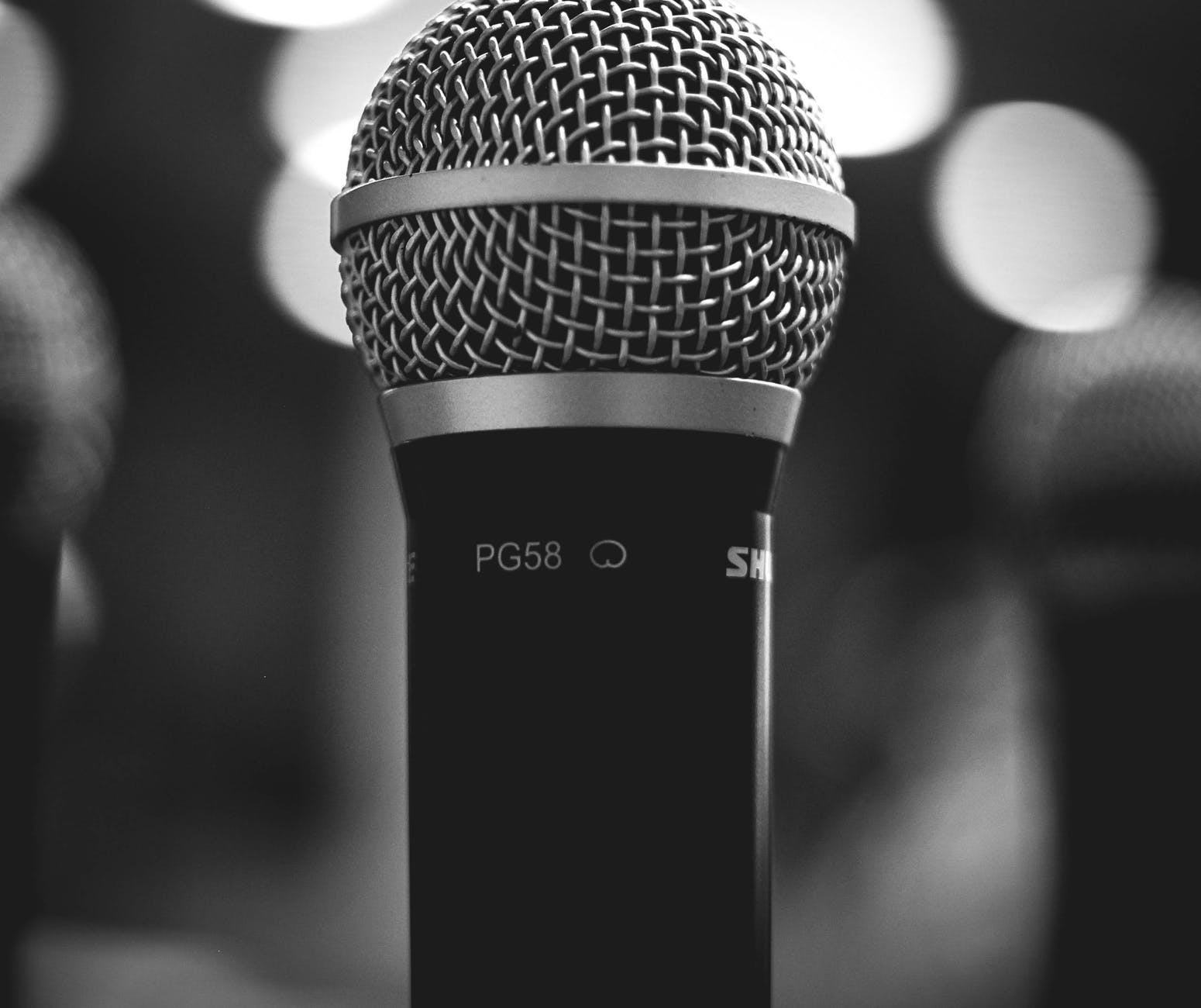 black and white black and white close up mic